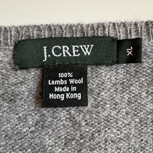 J. Crew Men's Argyle V Neck Lambs Wool Sweater Size XL EUC Preppy Pullover - Picture 4 of 8